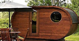 Баня бочка из кедра под ключ в Климовске - цена от 133900 рублей