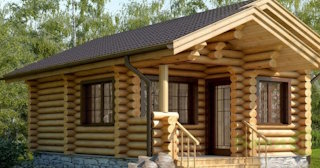 Баня из оцилиндрованного бревна под ключ в Климовске - от 133900 рублей