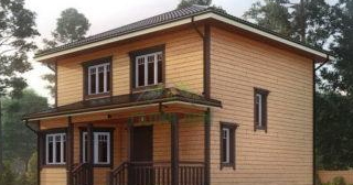 Двухэтажный дом из бруса в Климовске от Строй-Клс - строительство от 133900 руб.