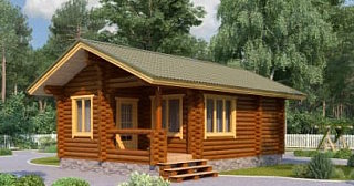 Одноэтажный дом из бревна под ключ в Климовске –цены от 133900 рублей