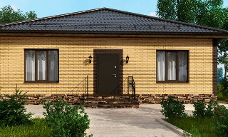 Проекты одноэтажных домов из кирпича | Строй-Клс - Климовск от 3605 рублей