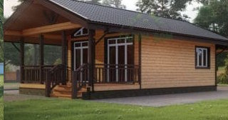 Проект одноэтажного дома из бруса с террасой - Строительство в Климовске от Строй-Клс от 133900 руб.