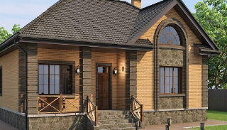 Проекты одноэтажных домов из кирпича | Строй-Клс - Климовск от 3605 рублей